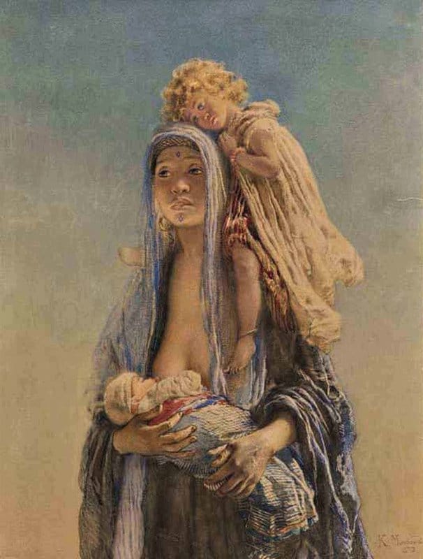 Luksh Makovskaya Elena North African Mother 1875 canvas print