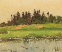 Luksh Makovskaya Elena Small River Landscape 1924