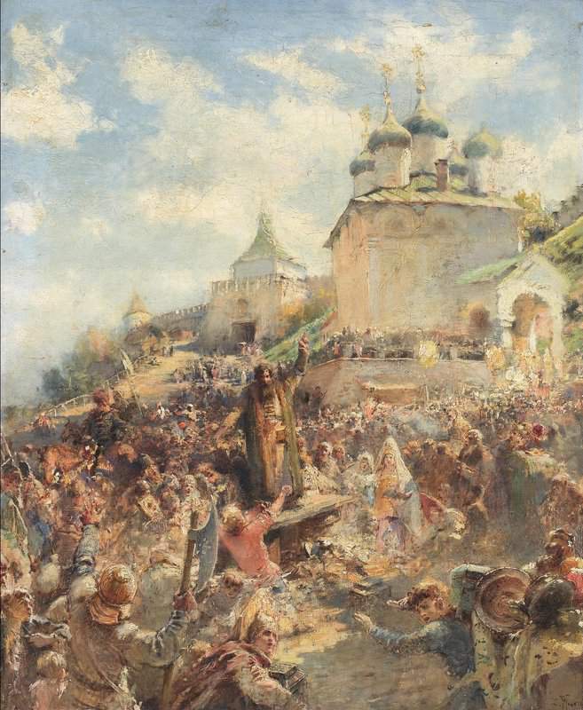 Luksh Makovskaya Elena The Appeal Of Minin To The People Of Nizhni Novgorod A Study Ca. 1891 canvas print