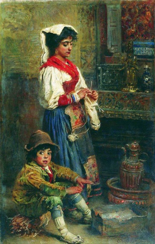 Luksh Makovskaya Elena The Models In Anticipation Of The Artist canvas print