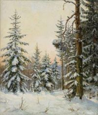 Luksh Makovskaya Elena Woodland Under Snow canvas print