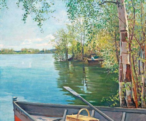 Lundahl Amelie Helga Fishing On The Lake canvas print
