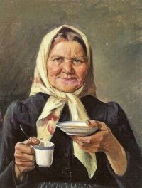 Lundahl Amelie Helga Großmutter beim Kaffeetrinken
