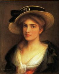 لينش ألبرت ، امرأة شابة مع قبعة مطبوعة