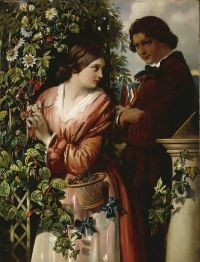 Maclise Daniel A Bower mit Passionsblumen 1865