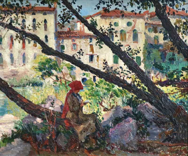 Madeline Paul Au Bord De La Riviere Ca. 1910 canvas print