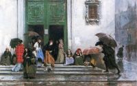 Madrazo Y Garreta Raimundo De Coming Out Of Church Before 1875 canvas print