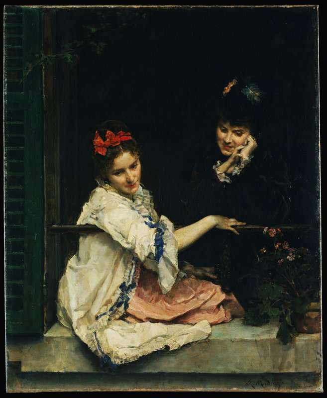 Madrazo Y Garreta Raimundo De Girls At A Window Ca. 1875 canvas print