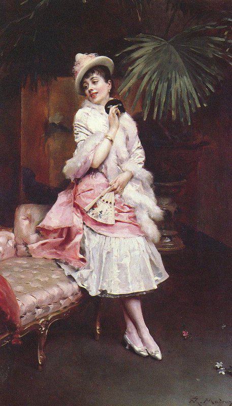 Madrazo Y Garreta Raimundo De Lady With A Mask canvas print