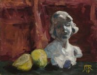 Magritte Rene Buste En Platre et Fruites 1917