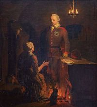 Malmstrom August Interior مع Gustav III يرتدي الزي السويدي في Mamsell Arfwidsson