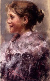 Mancini Antonio Porträt eines jungen Mädchens