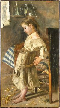 مانشيني أنطونيو الطفل الفقير عام 1897 مطبوعة على القماش