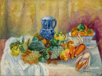 Manguin Henri Melon Raisins Poires Ma S Et Pot Bleu 1942 canvas print