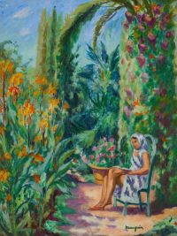 Manguin Henri Odette Dans Le Jardin De L Oustalet 1933 canvas print