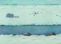 Mankes Jan Snow Landscape With Ditch 1913 canvas print