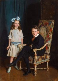 Mann Harrington Ein Porträt von Jean Mckelvie Sclater Booth und ihrem Bruder 1916 Leinwanddruck