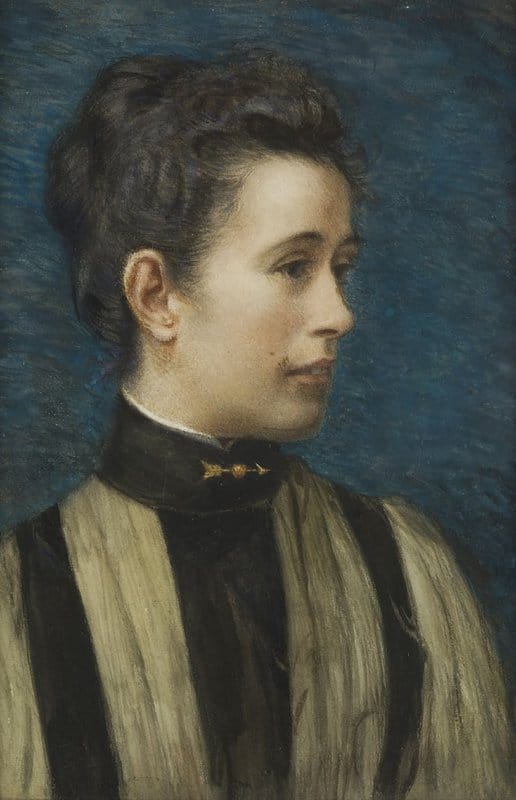 Mann Harrington Portrait Of Miss Isla Martin With An Arrow Brooch canvas print
