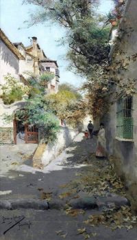 Manuel Garcia Y Rodriguez Straßenszene in Granada 1890