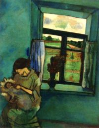 Marc Chagall Bella und Ida am Fenster Leinwanddruck