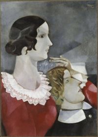 عاشق مارك شاغال باللون الرمادي - طبعة قماشية 1916-17