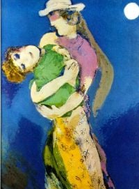 Marc Chagall-Liebhaber im Mondschein-Leinwanddruck