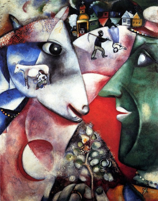 Tableaux sur toile, reproducción de Marc Chagall Me And The Village