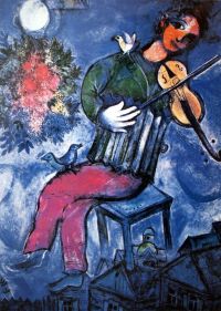 Leinwanddruck Marc Chagall Der blaue Geiger
