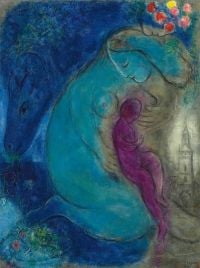 Marc Chagall Das Blumendock - 1953 Leinwanddruck