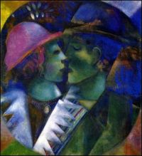 Marc Chagall The Lovers In Green canvas print
