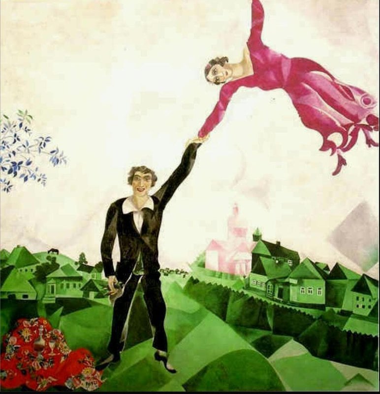 Tableaux sur toile, reproducción de Marc Chagall The Promenade