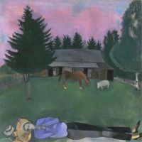 Cuadro Marc Chagall El poeta reclinado