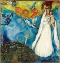 Marc Chagall Die Jungfrau aus dem Dorf auf Leinwand