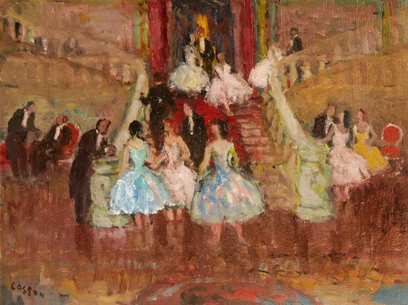 Tableaux sur toile, reproduction de Marcel Cosson Paris Le Grand Escalier De L Op Ra