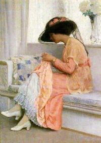 Margetson William Henry A Stitch In Time 1915 canvas print