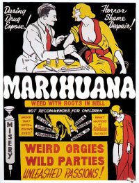 Marihuana Weed With Roots In Hell 1936 Movie Poster stampa su tela