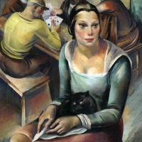 امرأة ماريجان تريبس مع قطة 1931