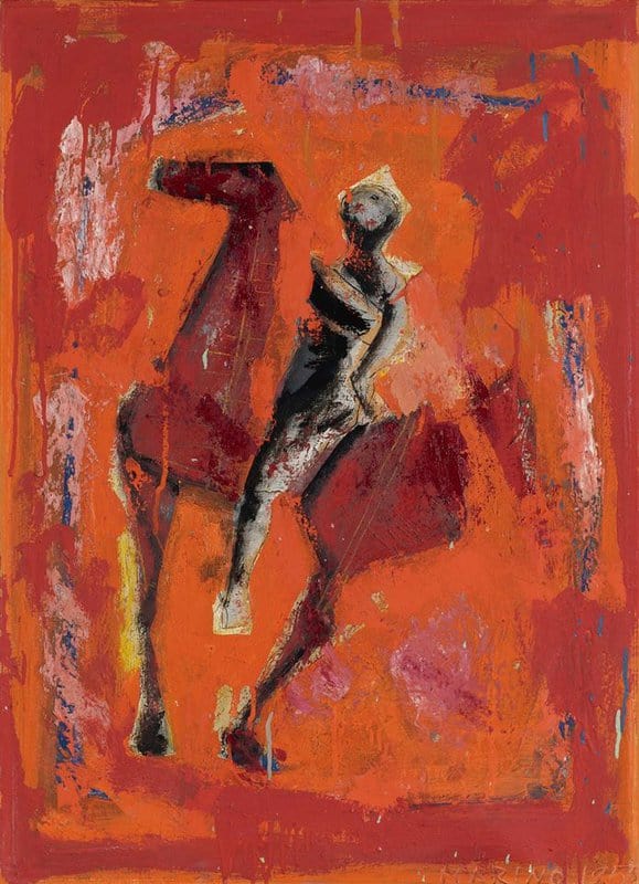 Tableaux sur toile, reproduction de Marino Marini Cavallo E Cavaliere 1955