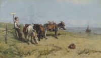 Maris Jacob A Donkey Rider Resting In The Dunes Scheveningen canvas print