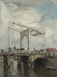 ماريس جاكوب جسر متحرك بالقرب من لوحة قماشية من Schreierstoren أمستردام عام 1875