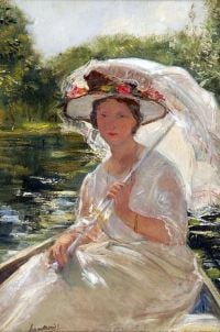 Maris Jacob Ein Porträt von Cornelia Maris Den Breejen mit Sonnenschirm 1904
