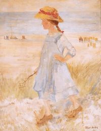ماريس جاكوب تمشي في الكثبان الرملية في صورة قماشية ليوم صيفي