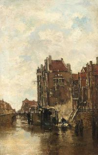 Maris Jacob A Washerwoman On A Canal In Dordrecht canvas print