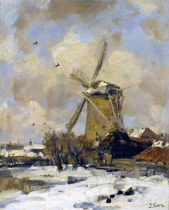 Maris Jacob A Windmill In A Winter Landscape 1888 canvas print
