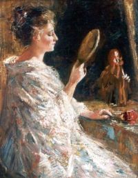 ماريس جاكوب سيدة أنيقة بطبعة قماشية مرآة