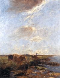 Maris Jacob Cows In A Polder Landscape