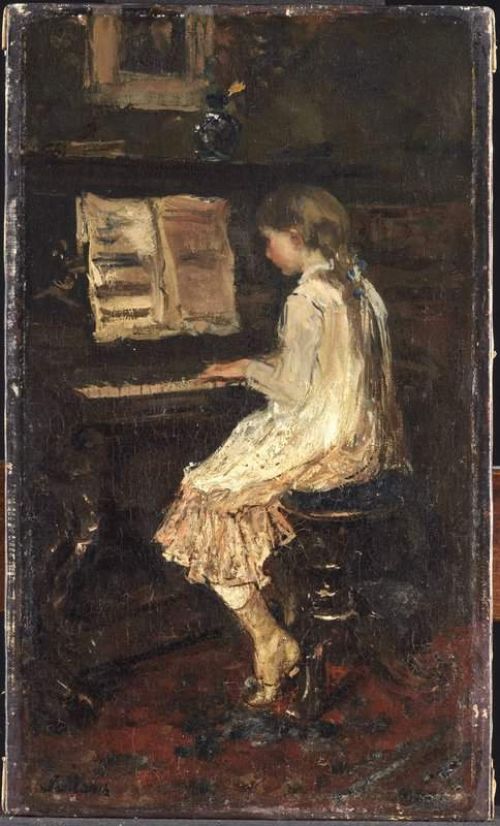 Maris Jacob Girl At The Piano canvas print