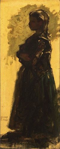 Maris Jacob Portrait Of A Girl Standing Ca. 1870 canvas print