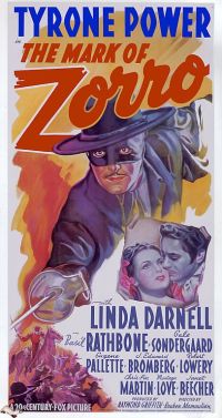 Mark Of Zorro 1940 영화 포스터 캔버스 프린트
