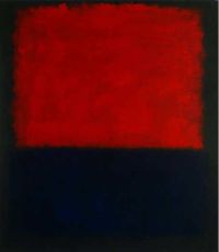 Mark Rothko Red Over Dark Blue On Dark Gray canvas print